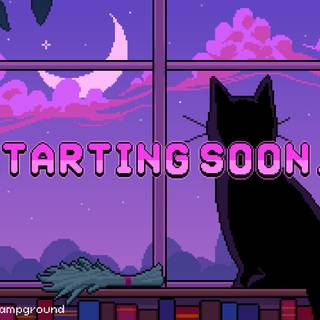 Pixel art cat wallpaper