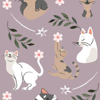 Vintage cat wallpaper