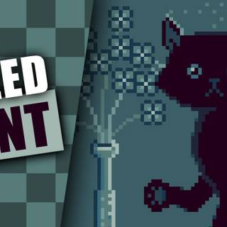 Pixel art cat wallpaper