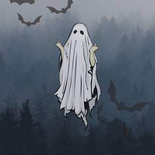 Aesthetic ghost Halloween wallpaper