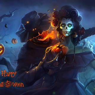 Halloween art laptop wallpaper