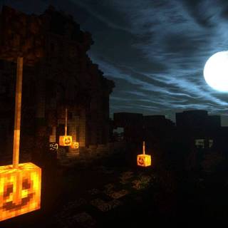 Minecraft Halloween PC wallpaper