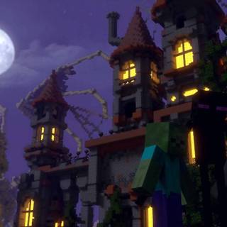 Minecraft Halloween PC wallpaper