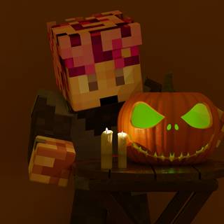 Minecraft Halloween PC wallpaper