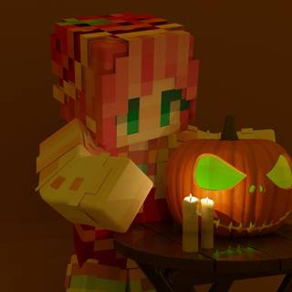 Minecraft Halloween PC wallpaper