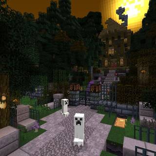 Minecraft Halloween PC wallpaper