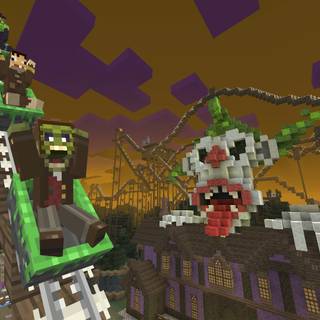 Minecraft Halloween PC wallpaper