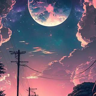 Anime night iPhone wallpaper