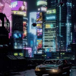 Night city iPhone wallpaper