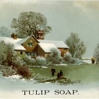 Winter scenery cottages wallpaper