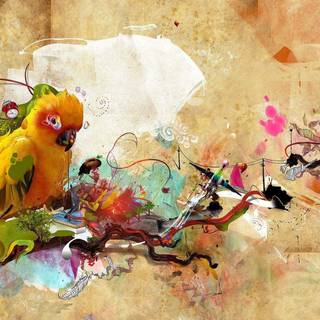 Bird abstract art wallpaper