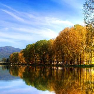 Autumn lake landscape wallpaper