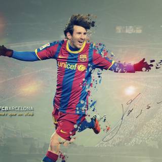 Messi running wallpaper