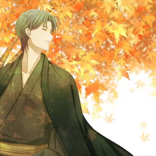 Autumn fruit basket wallpaper