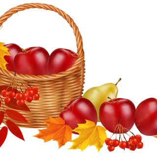 Autumn fruit basket wallpaper