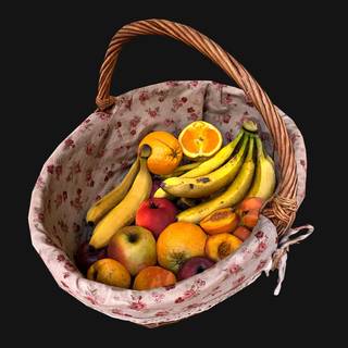Autumn fruit basket wallpaper