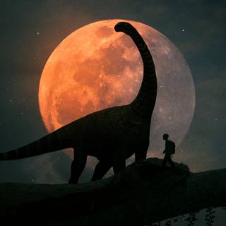 Cute dinosaur 4k wallpaper
