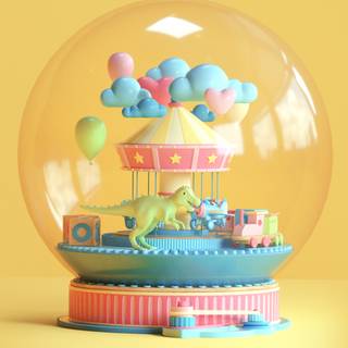 Cute dinosaur 4k wallpaper