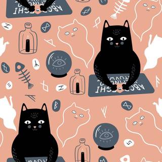 Black cat phone wallpaper