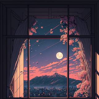 Anime night phone wallpaper