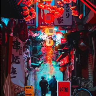 Anime night phone wallpaper