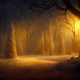 Winter night nature wallpaper