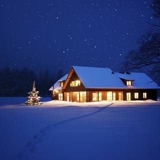 Winter night nature wallpaper