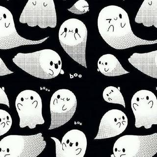 Preppy Halloween ghost wallpaper