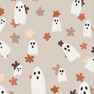 Preppy Halloween ghost wallpaper