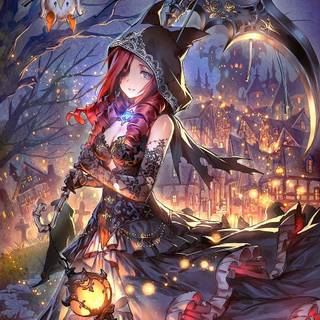 Anime Halloween iPhone wallpaper