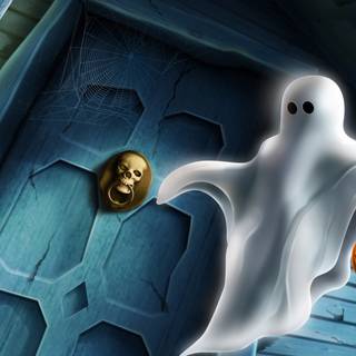 Preppy Halloween ghost wallpaper