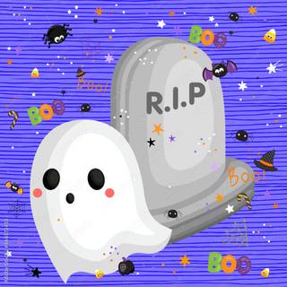 Preppy Halloween ghost wallpaper