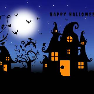 Blue Happy Halloween wallpaper