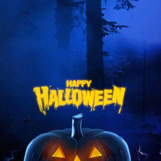 Blue Happy Halloween wallpaper