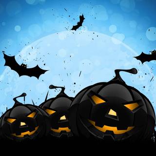 Blue Happy Halloween wallpaper