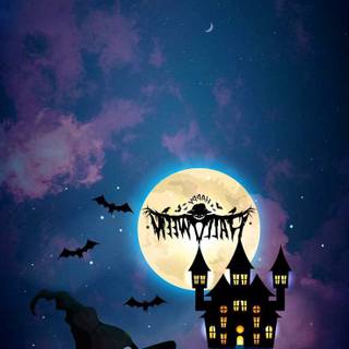 Blue Happy Halloween wallpaper