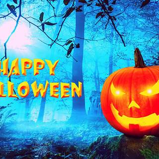 Blue Happy Halloween wallpaper
