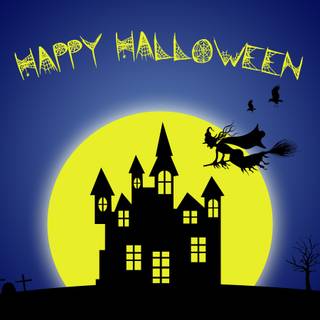 Blue Happy Halloween wallpaper