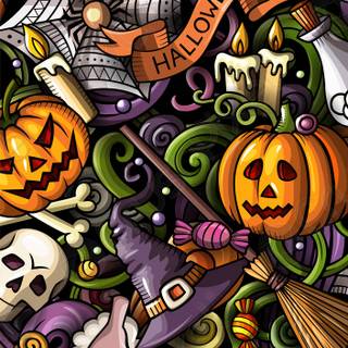 Vertical cute Halloween wallpaper