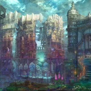 Fantasy city 4k wallpaper