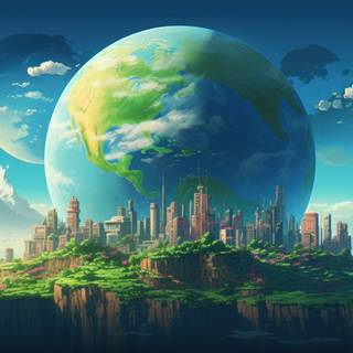 Fantasy city 4k wallpaper