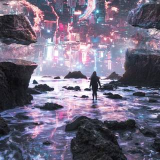 Fantasy city 4k wallpaper