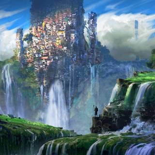 Fantasy city 4k wallpaper