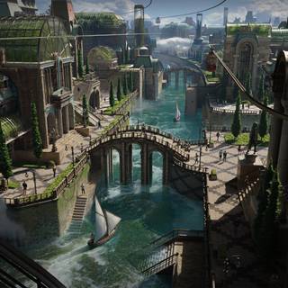 Fantasy city 4k wallpaper