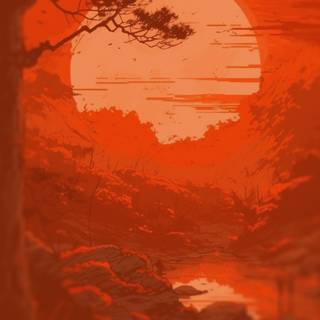 Red anime iPhone wallpaper