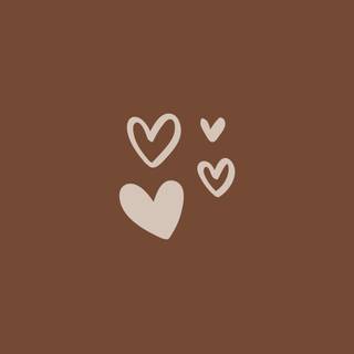 Aesthetic iPhone minimalist heart brown wallpaper