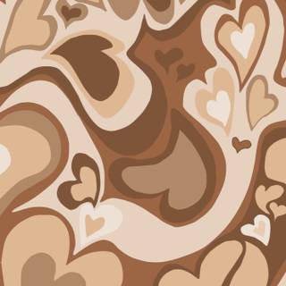 Aesthetic iPhone minimalist heart brown wallpaper