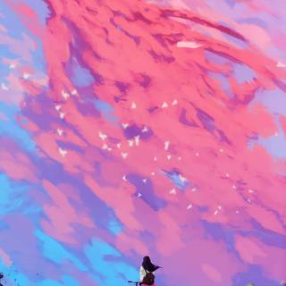 Pink anime phone wallpaper