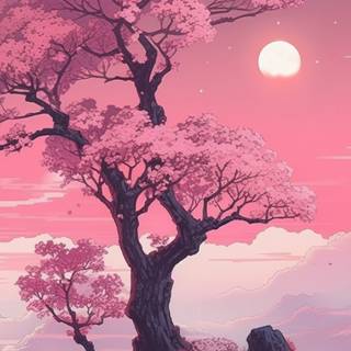Pink anime phone wallpaper