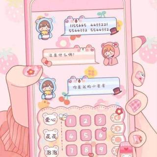 Pink anime phone wallpaper